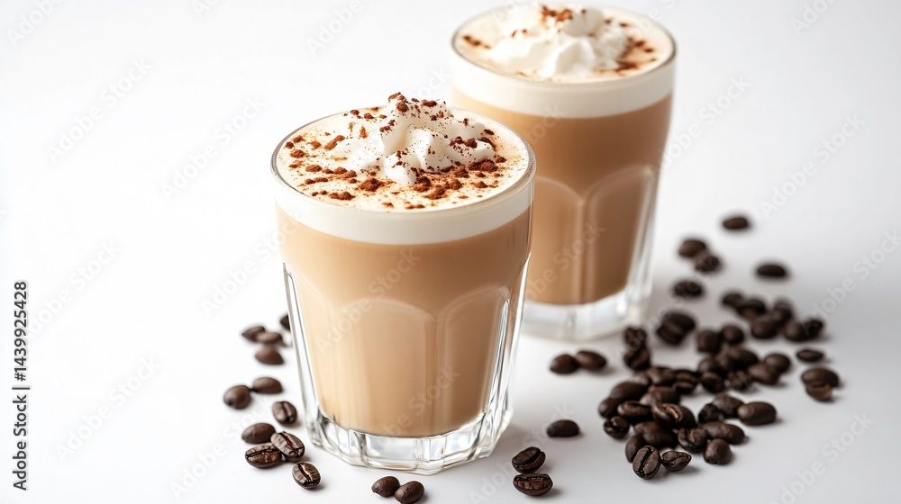 Coffee latte on isolated white background for professional designs Coffee latte on isolated white background for professional designs