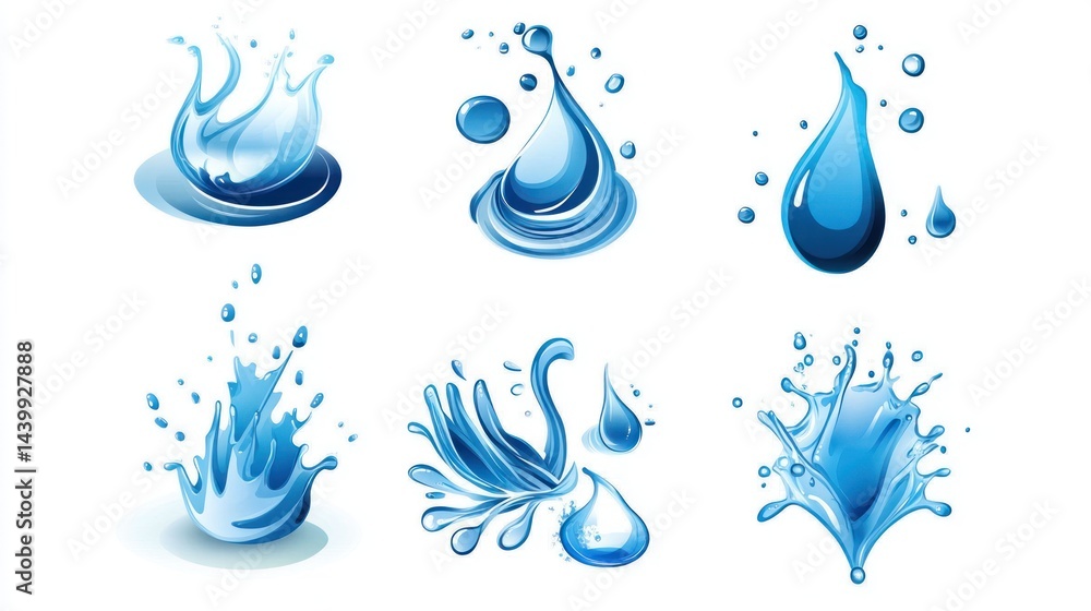 Fototapeta premium Water Splash Illustrations Collection