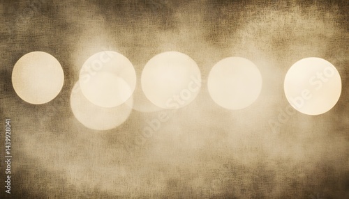 Obraz na płótnie Five out of focus bright circular lights on textured background w salonie