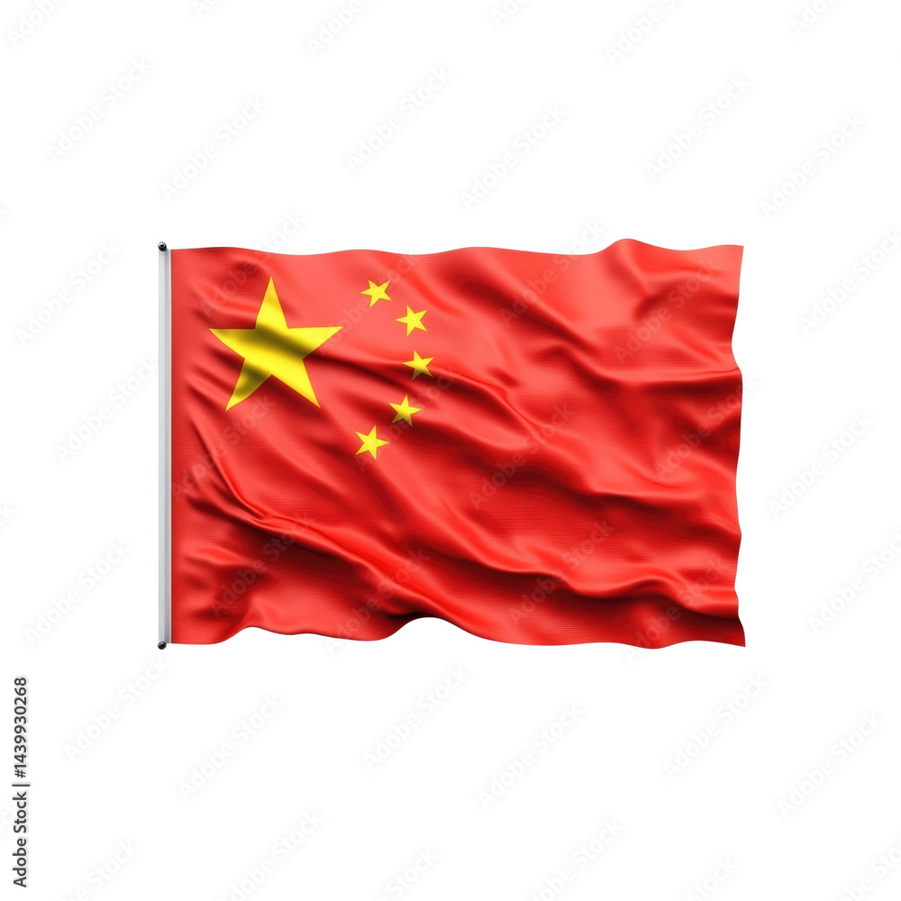 Waving Flag of China - National Symbol of the People's Republic of China Waving Flag of China - National Symbol of the People's Republic of China