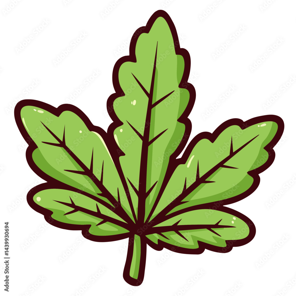 Green marijuana weed or hemp cannabis leaf, hand drawn doodle cartoon clip art, isolated clean and simple vector illustration Green marijuana weed or hemp cannabis leaf, hand drawn doodle cartoon clip art, isolated clean and simple vector illustration