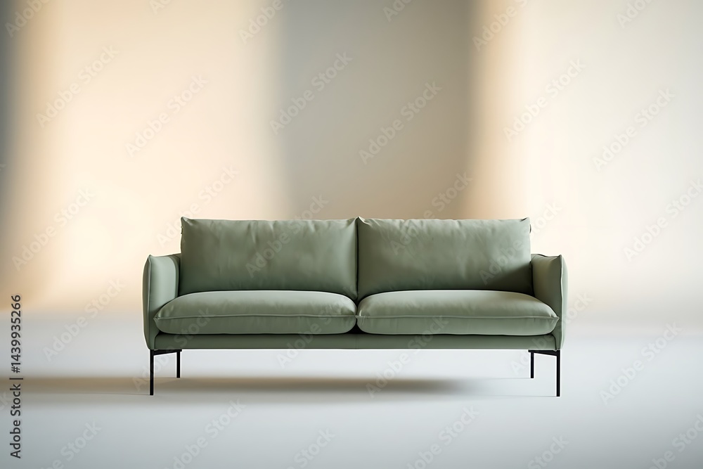 Fototapeta premium Modern sofa on isolated white background. Furniture for the modern interior, minimalist design.