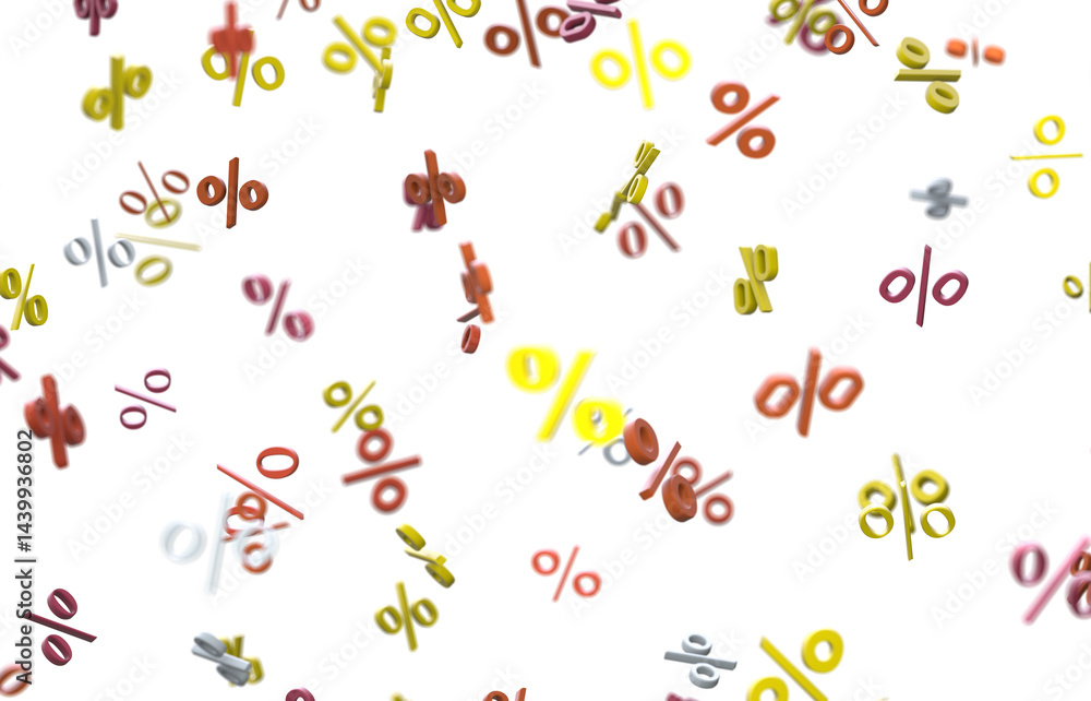 3d Sales icons floating in the air 3D rendering 3d Sales icons floating in the air 3D rendering