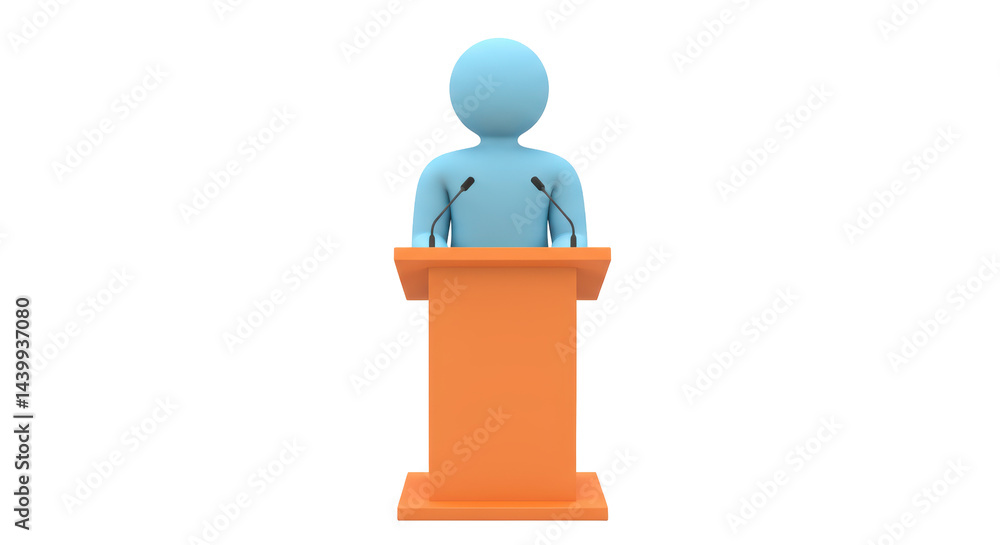 Isolated Man giving Speech Isolated Man giving Speech