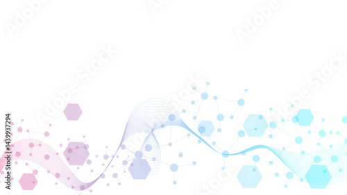 Health care abstract background with hexagons, lines and dots. Medical innovation banner template concept. Biology and pharmaceutical technology background. Vector illustration.
