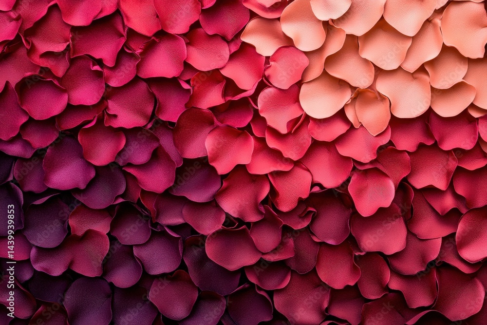 Obraz premium Gradient of vibrant rose petals arranged in a textured design.