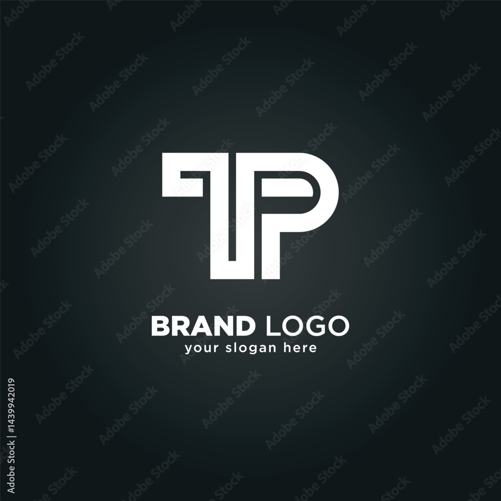 Alphabet Letter T and P Monogram Logo with Black Background. Alphabet Letter T and P Monogram Logo with Black Background.