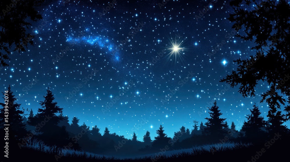 Starry Night Forest Starry Night Forest