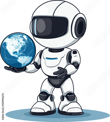 robot with globe