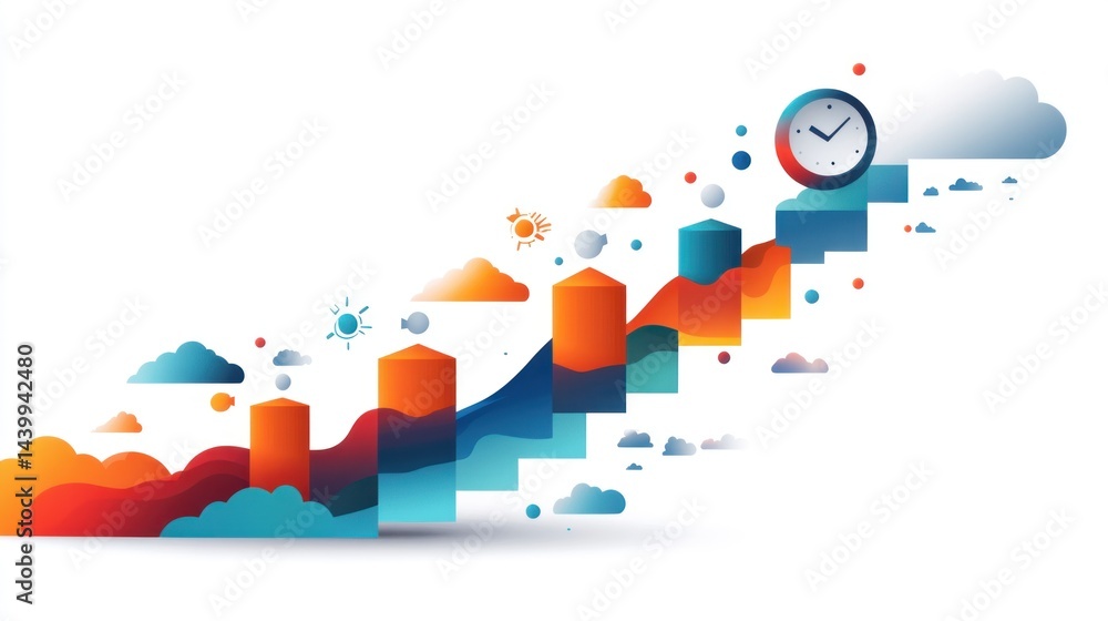 Obraz premium Growth over time, progress, and success