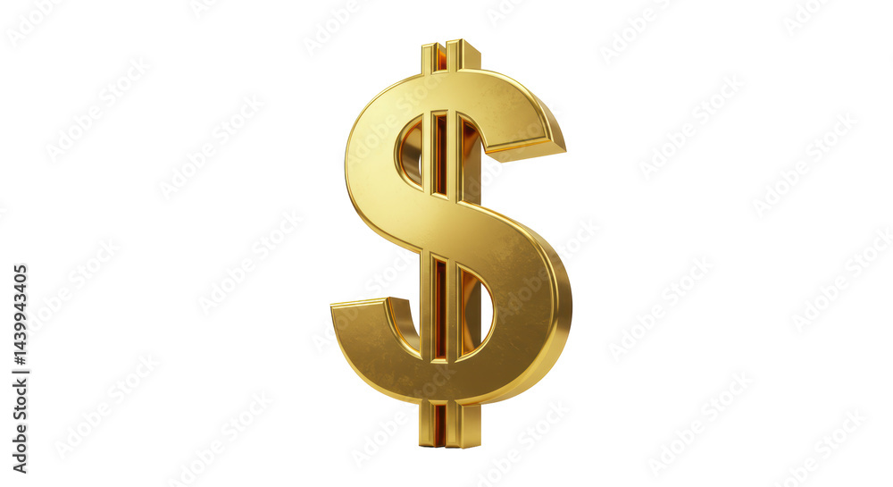 Isolated Golden Dollar Sign - Currency Symbol Isolated Golden Dollar Sign - Currency Symbol