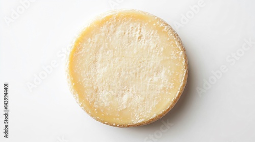 Premium Top View Parmesan Cheese Wheel isolated on White Background