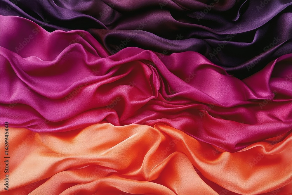 Obraz premium Abstract textile design of vibrant drapes in gradient colors.