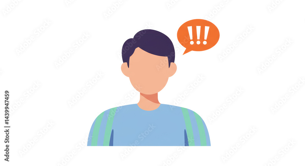 Isolated Exclamation Mark Head Isolated Exclamation Mark Head