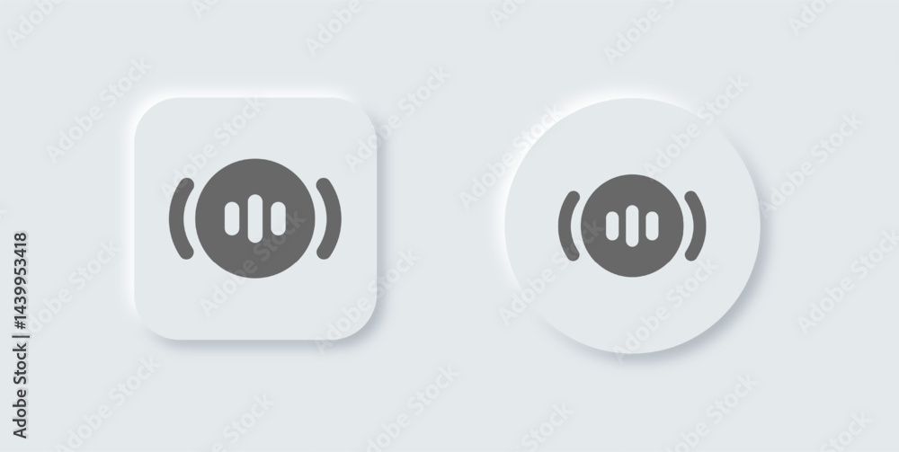 Stream solid icon in neomorphic design style. Live signs vector illustration. Stream solid icon in neomorphic design style. Live signs vector illustration.