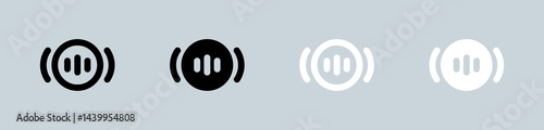 Stream icon set in black and white. Live signs vector illustration.