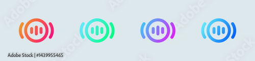 Stream line icon in gradient colors. Live signs vector illustration.