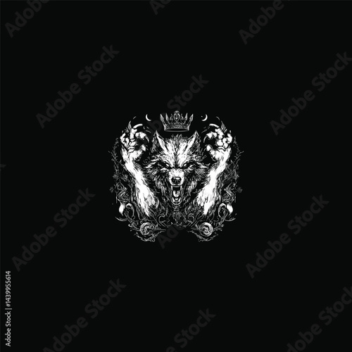 Royal werewolf design vector template illustration