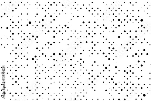 Random halftone. Pointillism style. Background with irregular, chaotic dots, points, circle. Abstract monochrome pattern. Black and white color. Vector illustration eps10