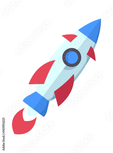 Obraz na płótnie Design element for successful start up, starting new business project banner. Rocketship. Starting launch, entrepreneurial concept. Vector cartoon illustration w salonie