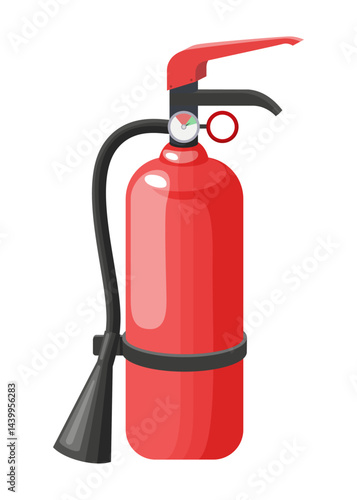Fire extinguisher tank flat isolated cartoon illustration on white background