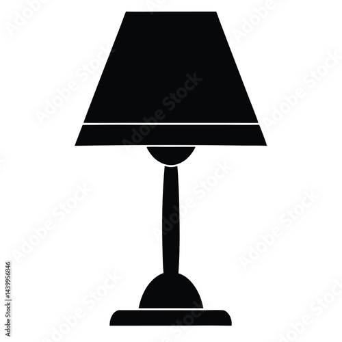 A table lamp silhouette vector illustration on white background 