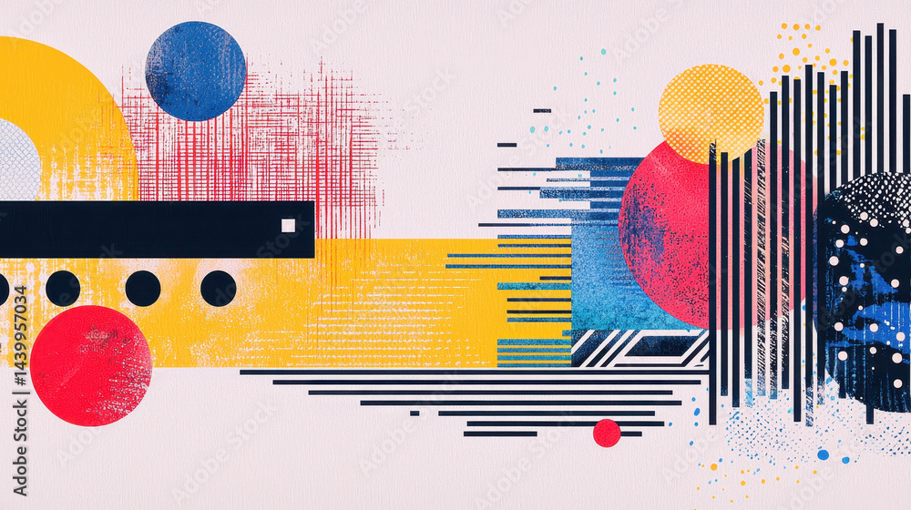 Obraz premium A feathered nature inspired art illustration showcases abstract shapes with ample copy space, creating a visually stunning and versatile design element in vibrant colors.