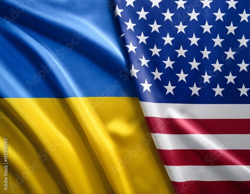 ukraine and usa flag waving wallpaper