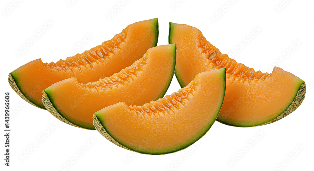 Musk Melon Cantaloupe Wedges Arranged Isolated Transparent Background PNG Juicy Flesh Vivid Fresh Fruit Musk Melon Cantaloupe Wedges Arranged Isolated Transparent Background PNG Juicy Flesh Vivid Fresh Fruit