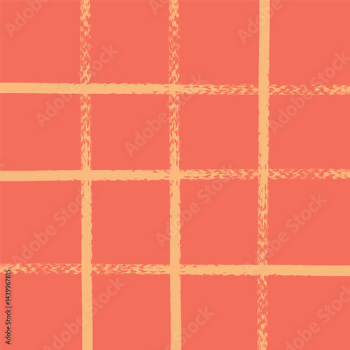 Vector hand drawn textured checkered pattern. chalc charcoal Plaid geometrical texture. Crossing lines. Abstract cute grunge pattern ideal for fabric. Bright colors.