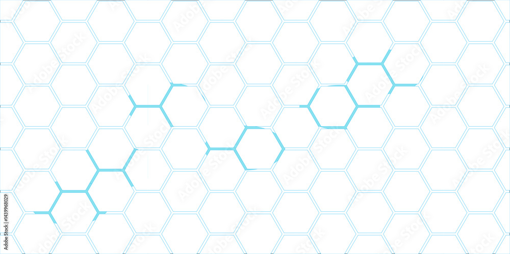 Seamless Blue Hexagonal Pattern with Geometric Design Seamless Blue Hexagonal Pattern with Geometric Design