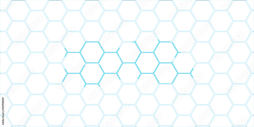 Abstract Blue Hexagonal Pattern with Geometric Design Abstract Blue Hexagonal Pattern with Geometric Design
