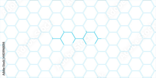 Abstract blue backdrop design with a seamless hexagonal pattern reminiscent of a metallic honeycomb structure