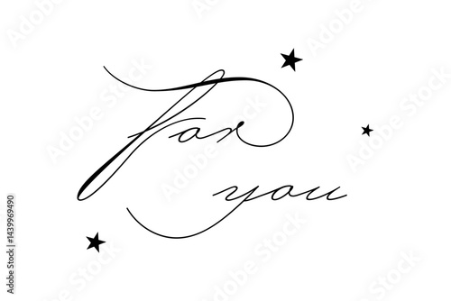 手書きの筆記体で書いたような、for you（あなたへ）のレタリング（カリグラフィー）によるロゴマーク
