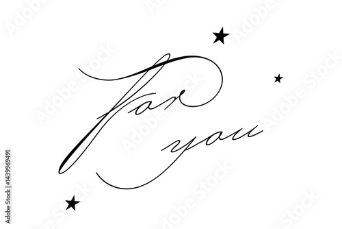 手書きの筆記体で書いたような、for you（あなたへ）のレタリング（カリグラフィー）によるロゴマーク
