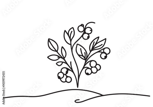 Berries sketch. Line sketch berries set background