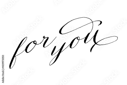 手書きの筆記体で書いたような、for you（あなたへ）のレタリング（カリグラフィー）によるロゴマーク
