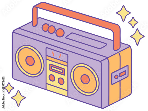 80s Style Ghetto Blaster Music Player