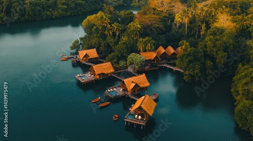 Wallpaper Mural Secluded overwater bungalows at a luxury tropical resort Torontodigital.ca