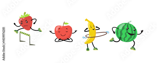 Set Fruit Character cute