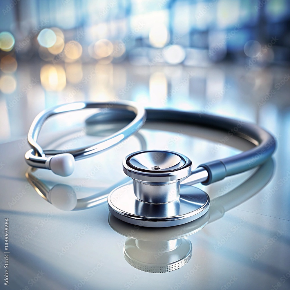 stethoscope on blue background stethoscope on blue background