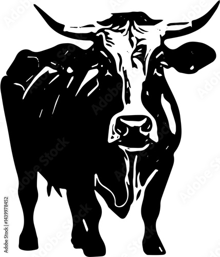 cow on a white background