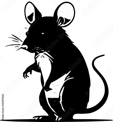 vector illustration of a rat