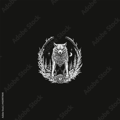 Royal werewolf design vector template illustration