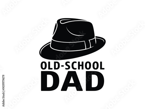Fathers Day Old School Dad Hat Silhouette Vector Clipart Graphic