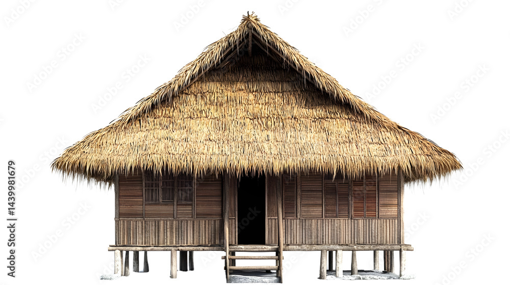 Traditional Filipino Nipa Hut Isolated on Transparent or White Background Traditional Filipino Nipa Hut Isolated on Transparent or White Background