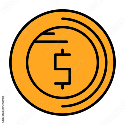 Dollar sign Filled Icon
