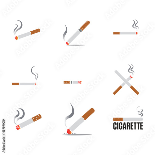 A silhouette of a Cigarette vector on a white background