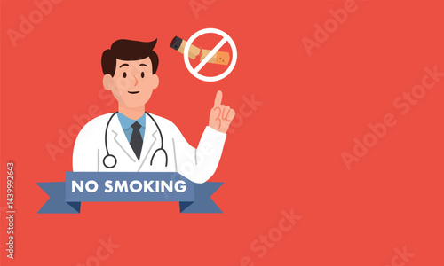 conceptual illustration vector for World No Tobacco Day, stop smoking awareness about the harmful effects of tobacco use and to encourage people around the world to quit smoking and using tobacco prod
