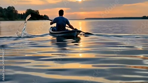 Wallpaper Mural silhouette of a man in a kayak Torontodigital.ca